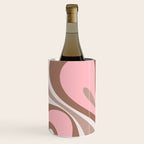 Mod Swirl Retro Abstract Pattern in Mocha Brown and Pink Wine Chiller Gallery Image 2
