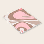 Mod Swirl Retro Abstract Pattern in Mocha Brown and Pink Notebook Gallery Image 3
