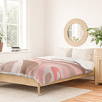 Mod Swirl Retro Abstract Pattern in Mocha Brown and Pink Duvet Cover Gallery Image 2