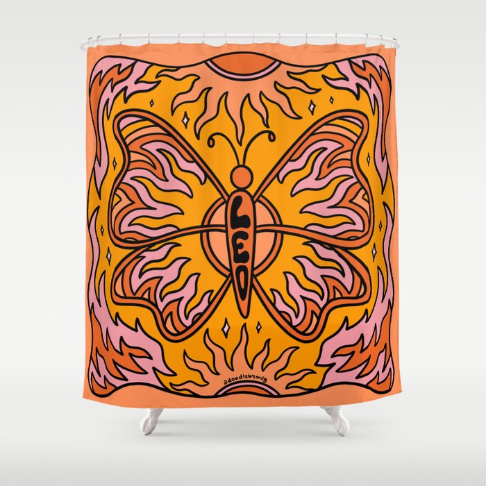 Leo Butterfly Shower Curtain Gallery Image 1
