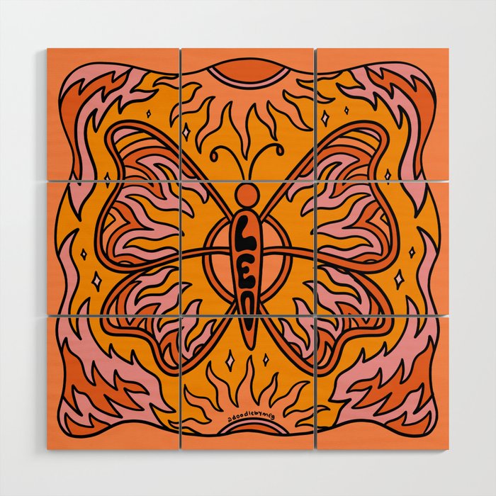 Leo Butterfly Wood Wall Art Gallery Image 1