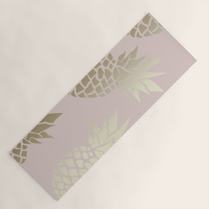 Glam, Pineapple Art, Pink Aesthetic with Gold Yoga Mat Gallery Image 1