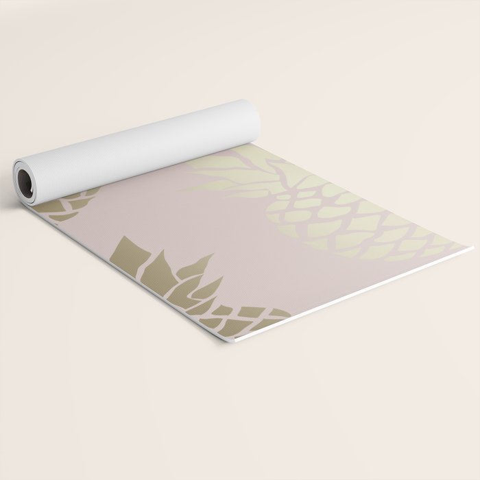 Glam, Pineapple Art, Pink Aesthetic with Gold Yoga Mat Gallery Image 2