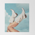 These Boots - Glitter Blue Sky Throw Blanket Gallery Image 2