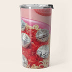 Spaghetti Disco Balls - Pink and Red Travel Mug Gallery Image 2
