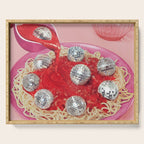 Spaghetti Disco Balls - Pink and Red Serving Tray Gallery Image 1