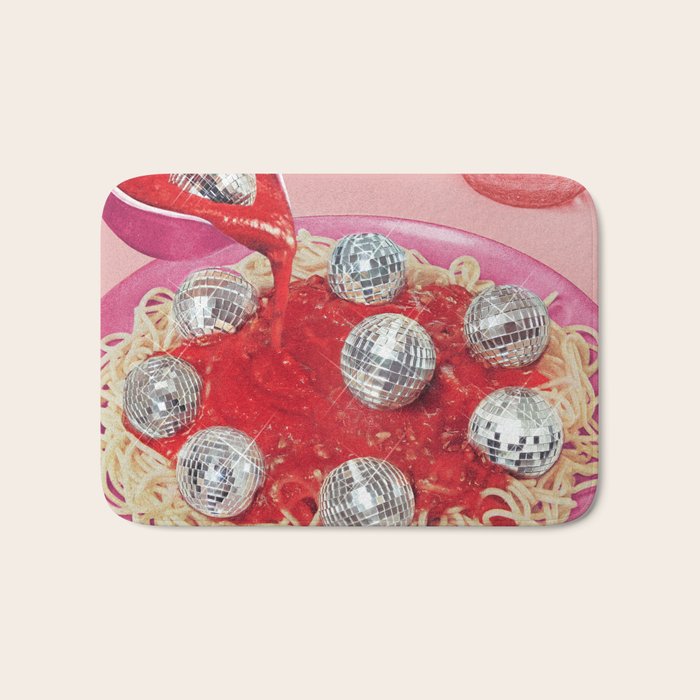 Spaghetti Disco Balls - Pink and Red Bath Mat Gallery Image 1