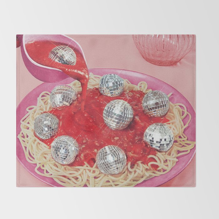 Spaghetti Disco Balls - Pink and Red Throw Blanket Gallery Image 2