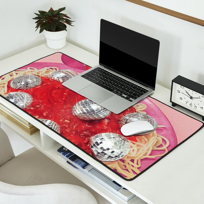 Spaghetti Disco Balls - Pink and Red Desk Mat Gallery Image 2