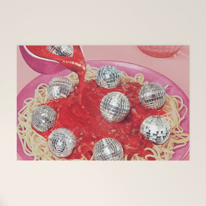 Spaghetti Disco Balls - Pink and Red Welcome Mat Gallery Image 1