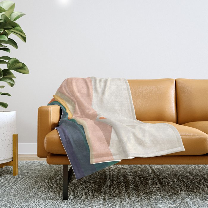 Retro Landscape 06B Throw Blanket Gallery Image 1
