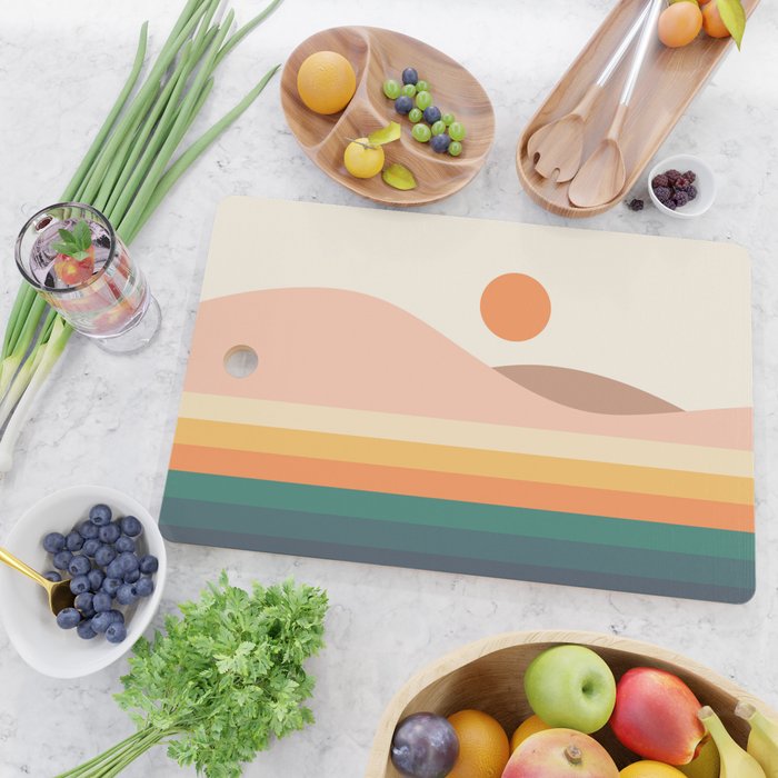 Retro Landscape 06B Cutting Board Gallery Image 2