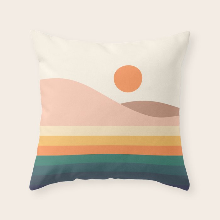 Retro Landscape 06B Throw Pillow Gallery Image 6
