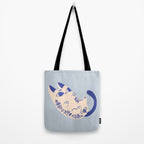 Purrcelin Cat Butt - Charming Delft Pottery Kitty Tote Bag Gallery Image 2
