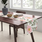 Wild Roses Cottage Garden Summer Floral Pattern Table Runner Gallery Image 2