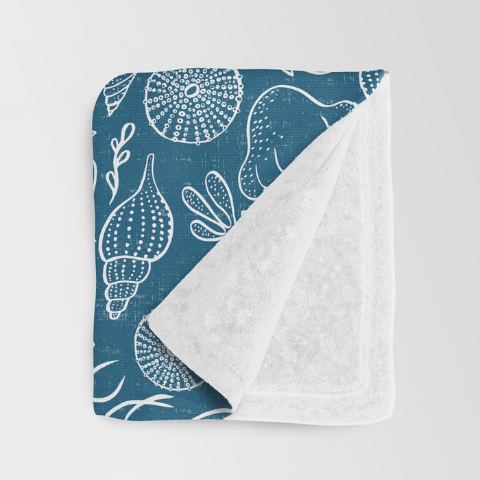 Sea Life - Marine Blue Throw Blanket Gallery Image 3