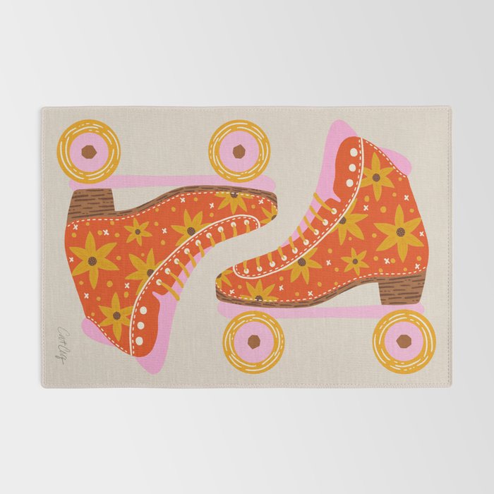 Retro Roller Skates - Coral Rug Gallery Image 2