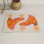 Retro Roller Skates - Coral Rug Gallery Image 1