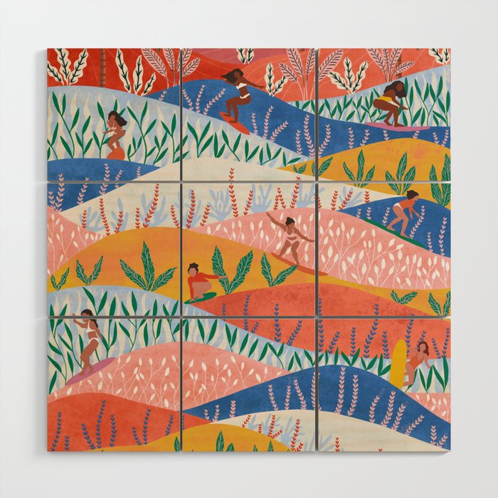 Surfer Girls Wood Wall Art Gallery Image 1