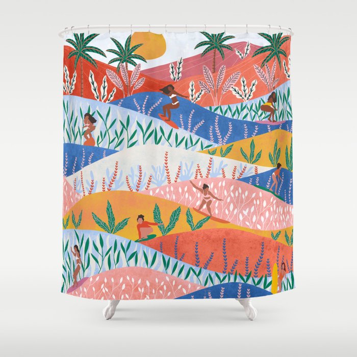 Surfer Girls Shower Curtain Gallery Image 1