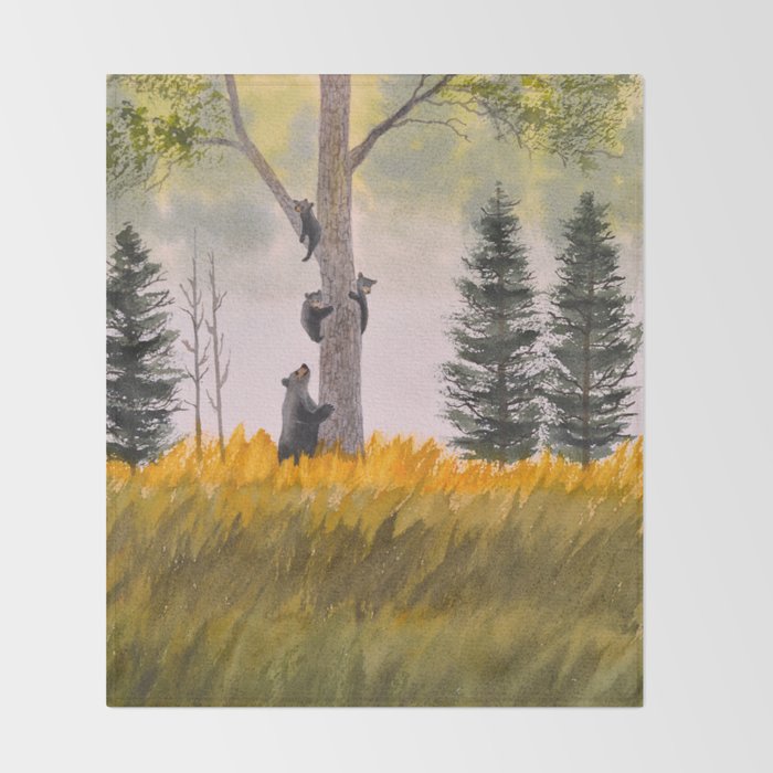 Bears In The Blue Ridge Mountains Throw Blanket Gallery Image 2