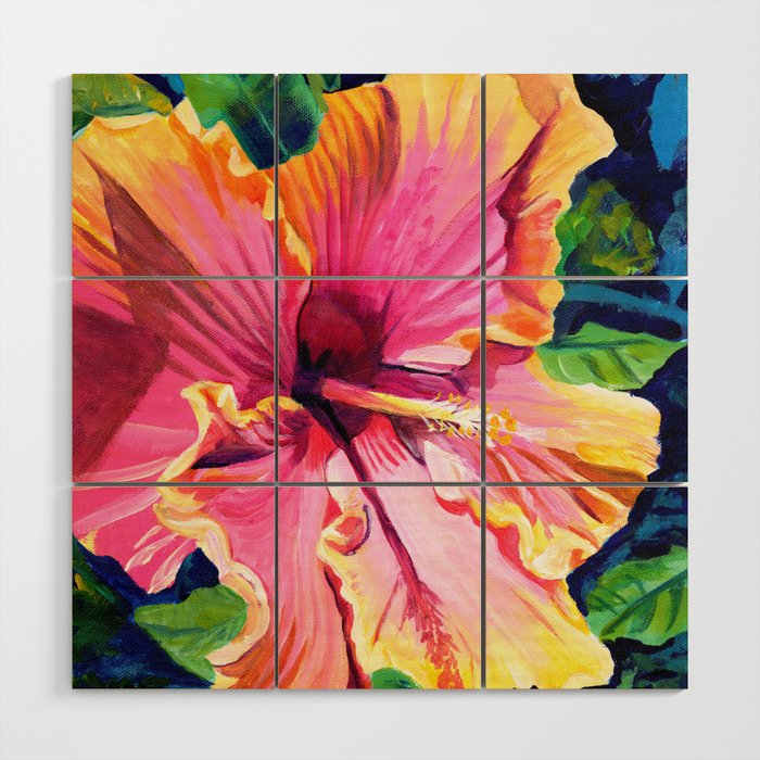 Tropical Bliss Hibiscus Wood Wall Art Gallery Image 1