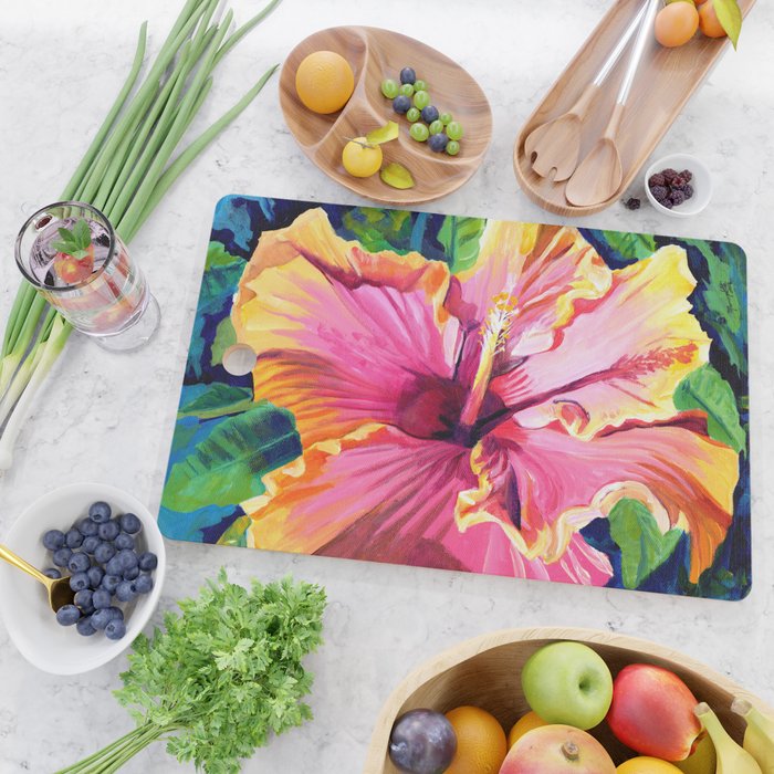 Tropical Bliss Hibiscus Cutting Board Gallery Image 2