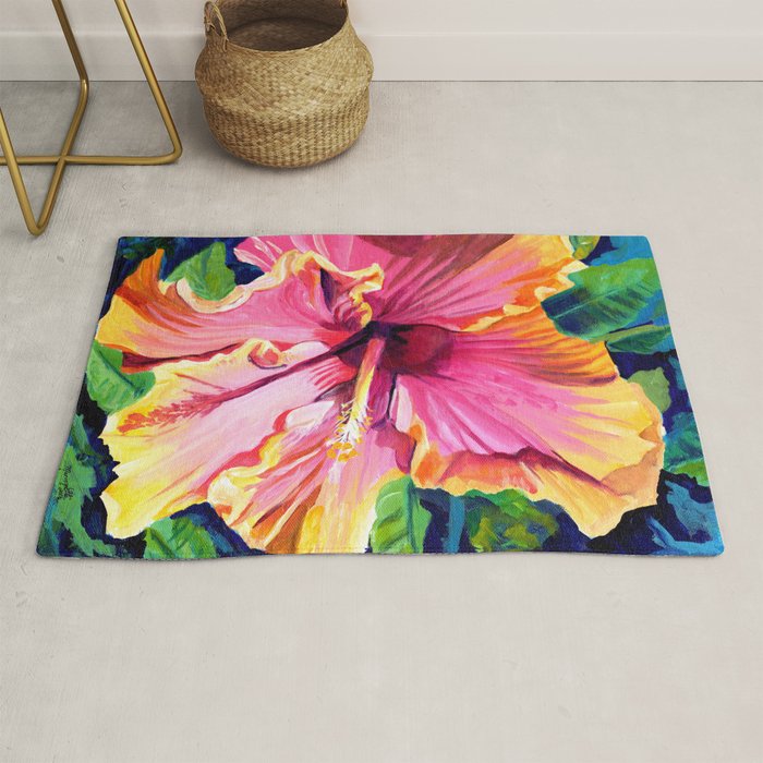 Tropical Bliss Hibiscus Rug Gallery Image 1