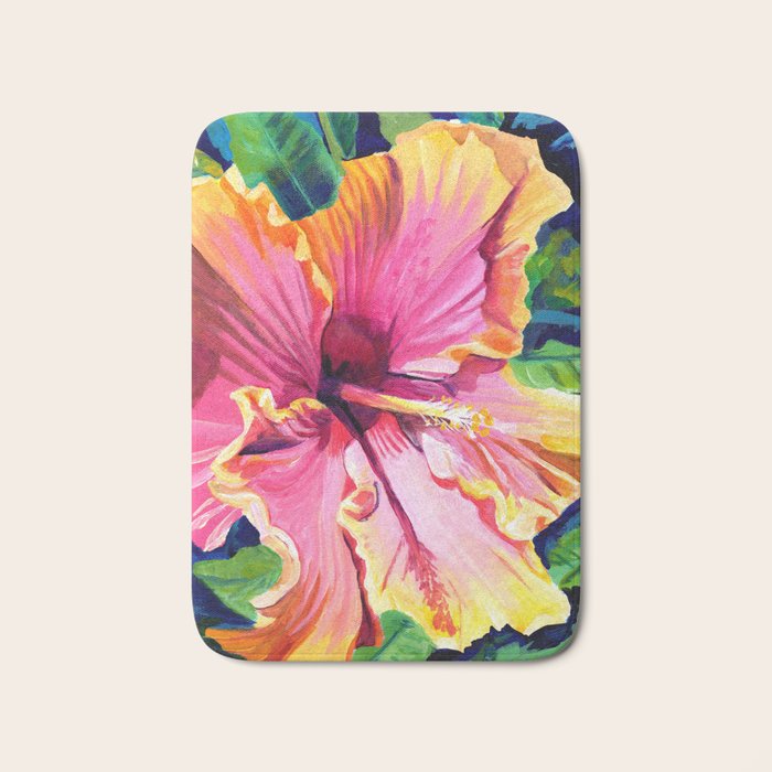 Tropical Bliss Hibiscus Bath Mat Gallery Image 1