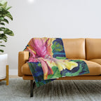Tropical Bliss Hibiscus Throw Blanket Gallery Image 1