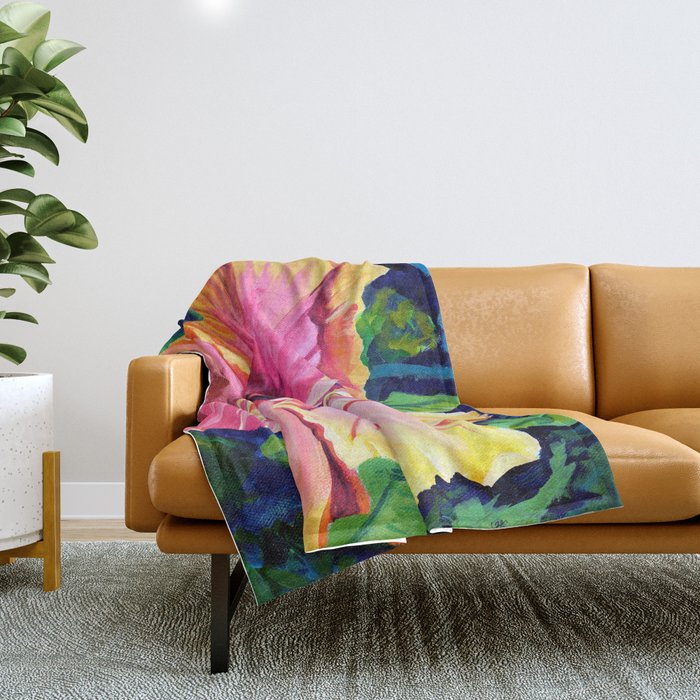 Tropical Bliss Hibiscus Throw Blanket Gallery Image 1
