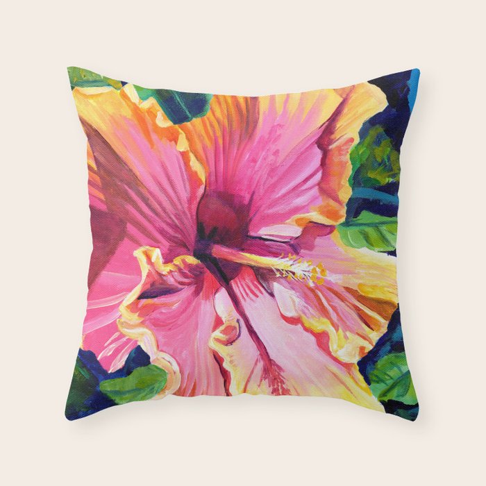 Tropical Bliss Hibiscus Throw Pillow Gallery Image 6