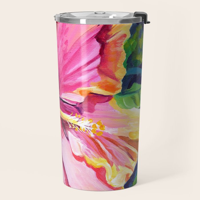 Tropical Bliss Hibiscus Travel Mug Gallery Image 2