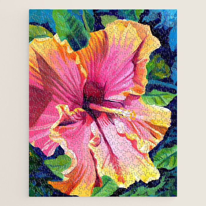 Tropical Bliss Hibiscus Jigsaw Puzzle Gallery Image 1