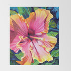 Tropical Bliss Hibiscus Throw Blanket Gallery Image 2