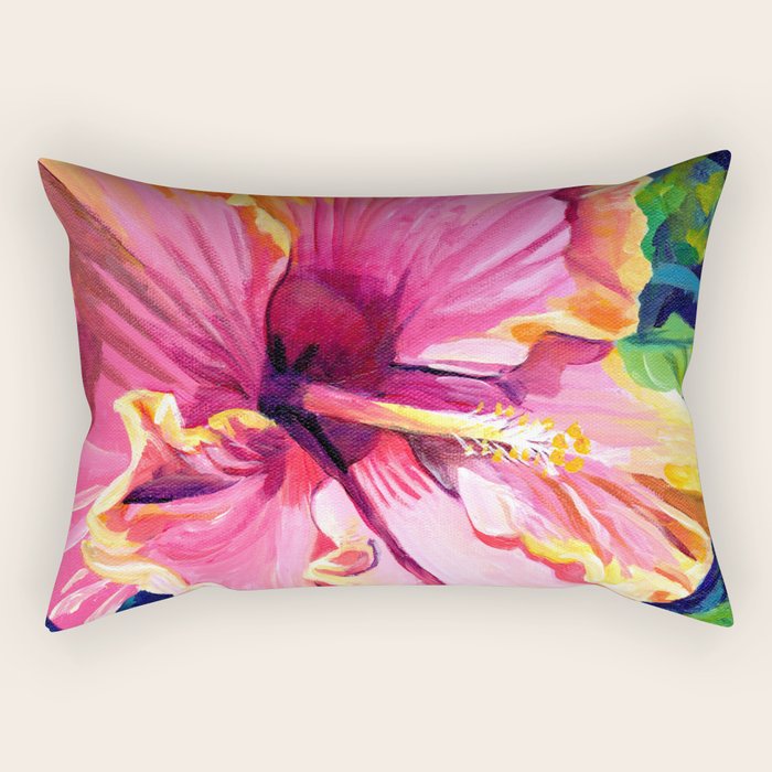 Tropical Bliss Hibiscus Rectangular Pillow Gallery Image 2