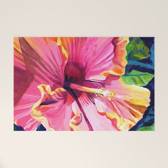 Tropical Bliss Hibiscus Welcome Mat Gallery Image 1
