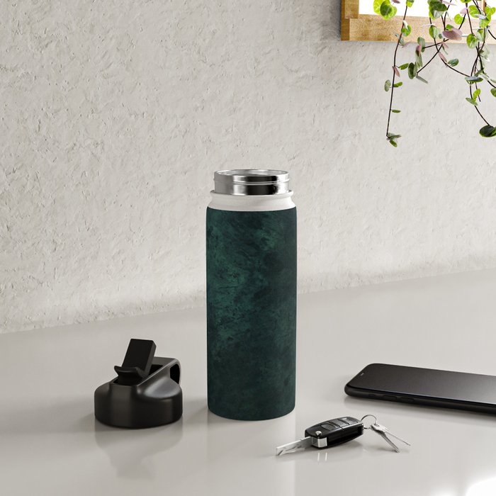 Emerald green stone,marble look decor Water Bottle Gallery Image 4