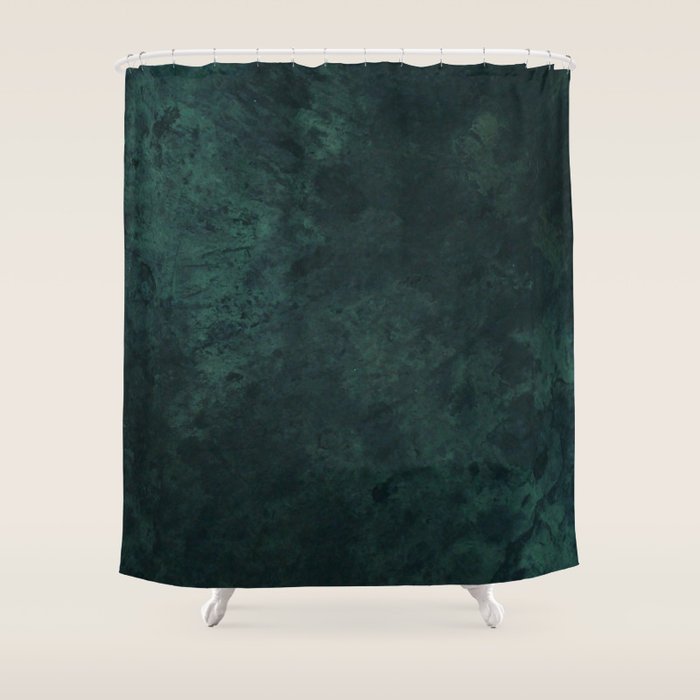 Emerald green stone,marble look decor Shower Curtain Gallery Image 1
