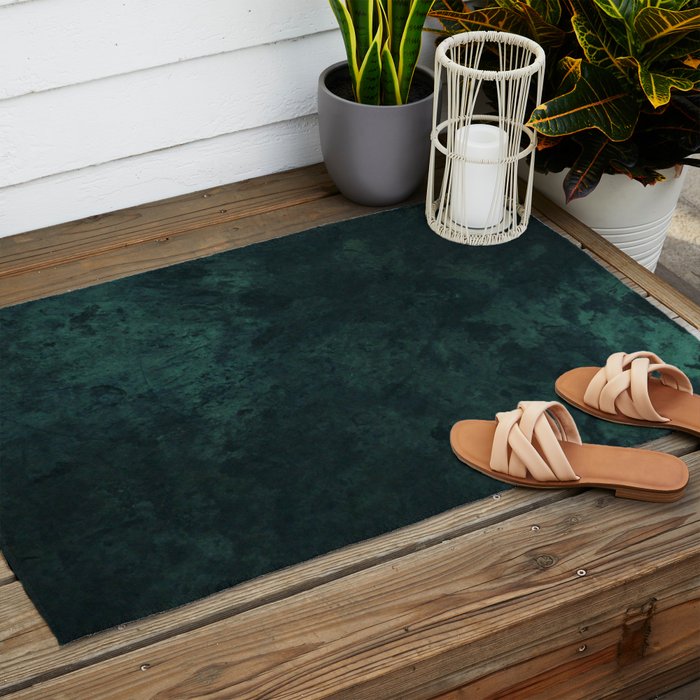 Emerald green stone,marble look decor Outdoor Rug Gallery Image 2