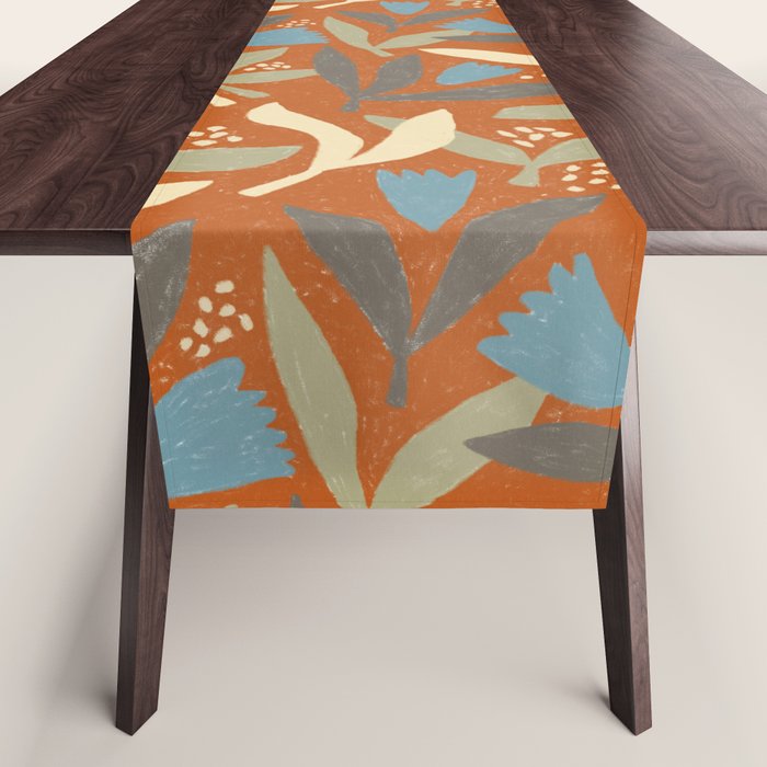 Hand Drawn Florals #1 Table Runner Gallery Image 1