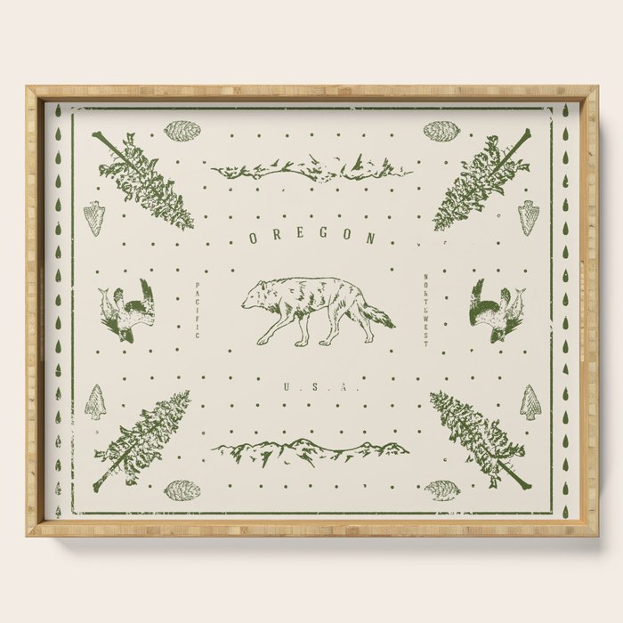 Vintage Oregon (Cream) Serving Tray Gallery Image 1