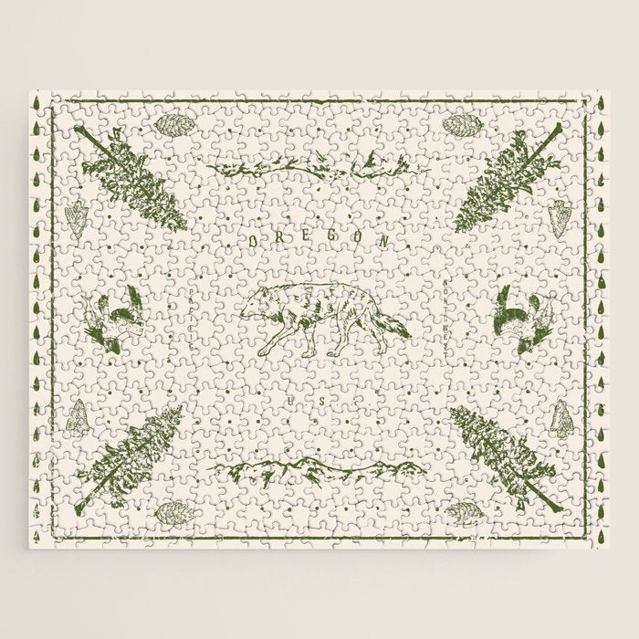 Vintage Oregon (Cream) Jigsaw Puzzle Gallery Image 1