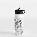 Imperfect Beauty Expressive Line Art Portrait  Water Bottle Gallery Image 1