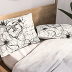 Imperfect Beauty Expressive Line Art Portrait  Pillow Sham Gallery Image 2