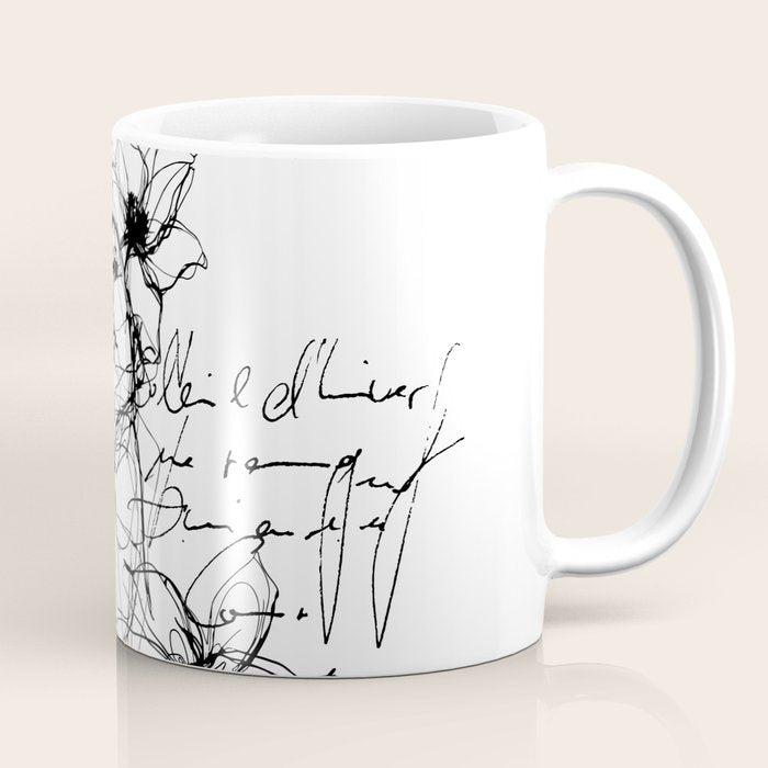 Imperfect Beauty Expressive Line Art Portrait  Coffee Mug Gallery Image 1