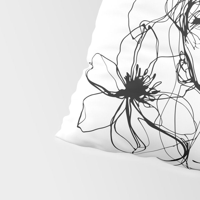 Imperfect Beauty Expressive Line Art Portrait  Pillow Sham Gallery Image 4