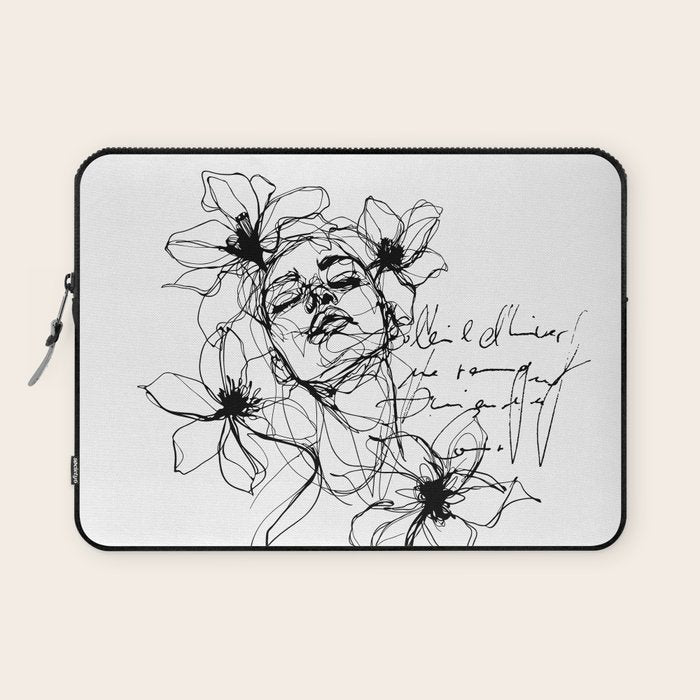 Imperfect Beauty Expressive Line Art Portrait  Laptop Sleeve Gallery Image 1