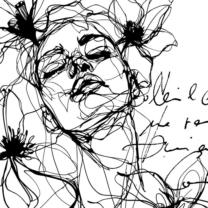 Imperfect Beauty Expressive Line Art Portrait  Coffee Mug Gallery Image 2