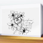 Imperfect Beauty Expressive Line Art Portrait  Wall Mural Gallery Image 2